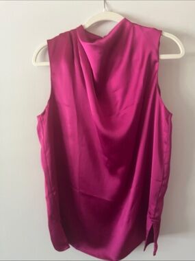 Rachel Zoe Sleeveless Satin Cowl Neck Camisole - Fuchsia